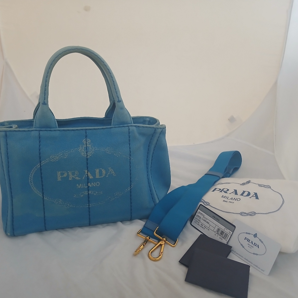 Prada Blue Canapa Bag